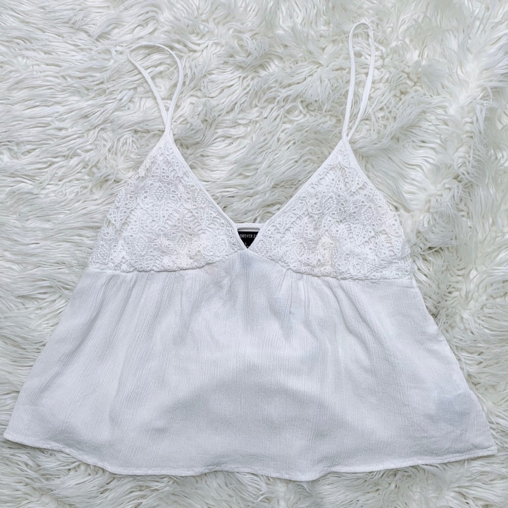 Crochet white tank